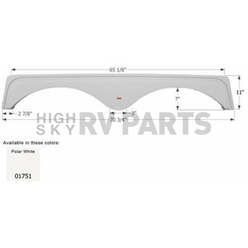 Icon Fender Skirt For Keystone  Bobcat 70-3/4 Inch 11 Inch  White 01751