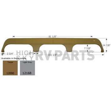 Icon Fender Skirt For Monaco And Holiday Rambler  Next Level 101-1/8 Inch 14-7/8 Inch Taupe 12090
