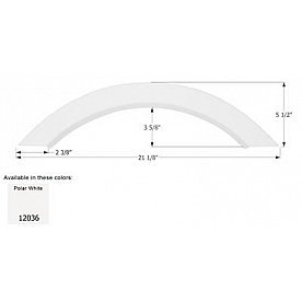 Icon Fender Skirt For Dutchmen  Voyager 21-1/8 Inch 5-1/2 Inch  White 12036