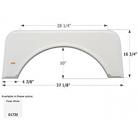 Icon Fender Skirt For Kit  Companion 37-1/8 Inch 16-3/4 Inch  White 01730