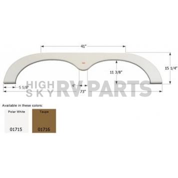 Icon Fender Skirt For Keystone  Outback 73 Inch 15-1/4 Inch Taupe 01716