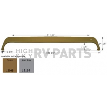Icon Fender Skirt For Monaco And Holiday Rambler Brand Mkenzie Dune Chaser 101-1/8 Inch 14-7/8 Inch Taupe 12045