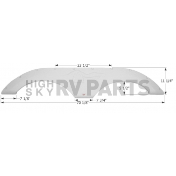 Icon Fender Skirt For Forest River  Wildcat 70-1/8 Inch 11-1/4 Inch Gray 12314