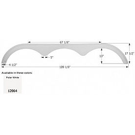 Icon Fender Skirt For Pace America Custom Built Trailers 109-1/8 Inch 17-1/2 Inch  White 12064