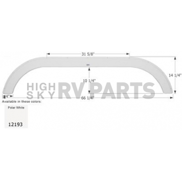 Icon Fender Skirt Sunline  Solaris 66-1/4 Inch 14-1/4 Inch  White 12193