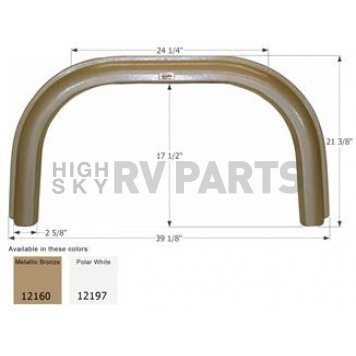 Icon Fender Skirt For Fleetwood  Tioga 39-1/8 Inch 21-3/8 Inch  White 12197