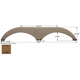 Icon Fender Skirt For Forest River  Cedar Creek 68 Inch 12-1/2 Inch Taupe 12690