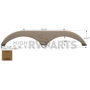 Icon Fender Skirt For Forest River  Cedar Creek 68 Inch 12-1/2 Inch Taupe 12690
