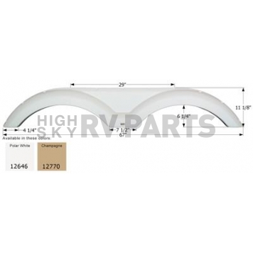 Icon Fender Skirt For Sunnybrook And Winnebago Brands 67 Inch 11-1/8 Inch Champagne 12770