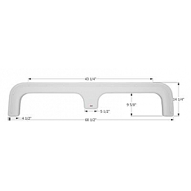 Icon Fender Skirt For Triple E  Topaz 68-1/2 Inch 14-1/4 Inch  White 12294