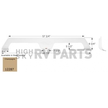 Icon Fender Skirt Gulfstream  Conquest 68-7/8 Inch 9-3/4 Inch Champagne 12287