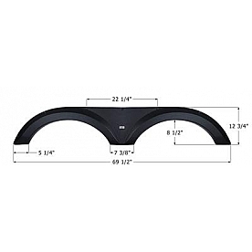 Icon Fender Skirt For Jayco  Eagle 69-1/2 Inch 12-3/4 Inch Black 14255