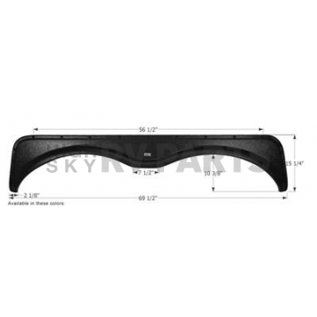 Icon Fender Skirt For Northwood  Arctic Fox 69-1/2 Inch 15-1/4 Inch Black 12292