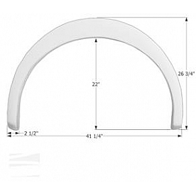 Icon Fender Skirt For Coachmen Motorhomes Including Mirada 41-1/4 Inch 26-3/4 Inch  White 12311