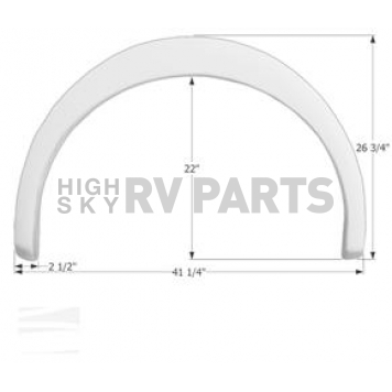 Icon Fender Skirt For Coachmen Motorhomes Including Mirada 41-1/4 Inch 26-3/4 Inch Polar White 12311