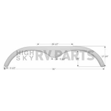 Icon Fender Skirt For Fleetwood  Avion Westport 81 Inch 17-3/4 Inch  White 12304