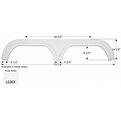 Icon Fender Skirt Travel Supreme s 74-1/8 Inch 14-5/8 Inch  White 12263