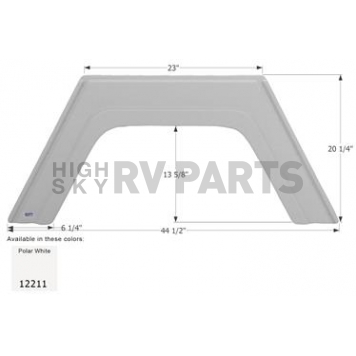Icon Fender Skirt Glendale  FS2211 44-1/2 Inch 20-1/4 Inch  White 12211