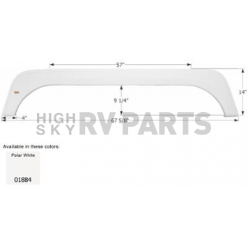 Icon Fender Skirt For KZ  Sportsmen 67-5/8 Inch 14 Inch  White 01884