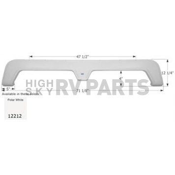 Icon Fender Skirt Thor  FS2212 73-1/8 Inch 12-1/4 Inch  White 12212