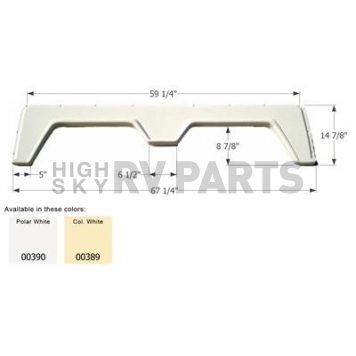 Icon Fender Skirt Universal Replacement To Fit By Dimension 67-1/4 Inch 14-7/8 Inch  White 00390