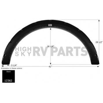 Icon Fender Skirt For Fleetwood  Jamboree 41 Inch 19-1/2 Inch Black 12362
