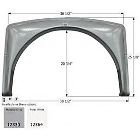 Icon Fender Skirt For Gulfstream  B Touring Cruiser 38-1/2 Inch 25-1/8 Inch  White 12364
