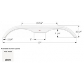 Icon Fender Skirt For Fleetwood  Prowler 57 Inch 10-1/4 Inch  White 01680