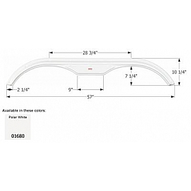 Icon Fender Skirt For Fleetwood  Prowler 57 Inch 10-1/4 Inch  White 01680