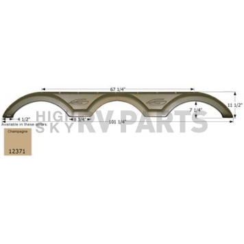 Icon Fender Skirt For Gulfstream  Yellowstream 101-1/4 Inch 11-1/2 Inch Champagne 12371