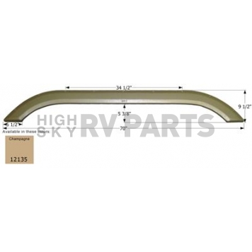 Icon Fender Skirt For Forest River  Palomino Puma Unleashed 70 Inch 9-1/2 Inch Champagne 12346