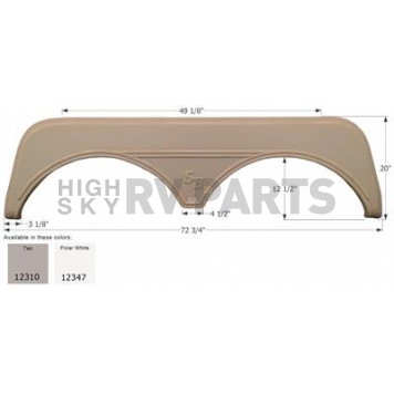 Icon Fender Skirt For Sunnybrook And Winnebago  Titan 72-3/4 Inch 20 Inch  White 12347