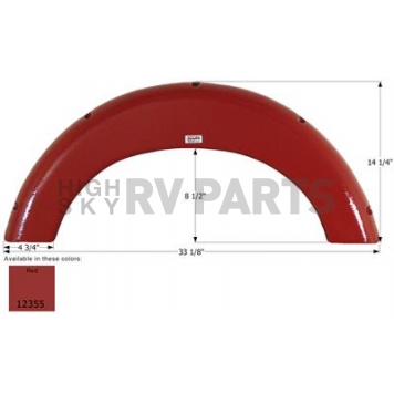 Icon Fender Skirt For T@B Brands 33-1/8 Inch 14-1/4 Inch Red 12355