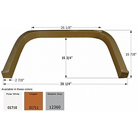 Icon Fender Skirt For Coachmen  Shasta Freeport/ Leprechaun/ Santara 38-1/4 Inch 16-7/8 Inch  12360
