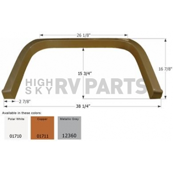 Icon Fender Skirt For Coachmen  Shasta Freeport/ Leprechaun/ Santara 38-1/4 Inch 16-7/8 Inch  12360