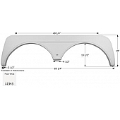 Icon Fender Skirt For KZ  Sportsmen Sportster 69-1/4 Inch 19 Inch  White 12343
