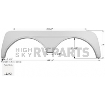 Icon Fender Skirt For KZ  Sportsmen Sportster 69-1/4 Inch 19 Inch  White 12343