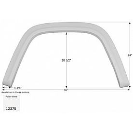 Icon Fender Skirt For Gulf Stream  Sun Voyager 46 Inch 24 Inch  White 12375