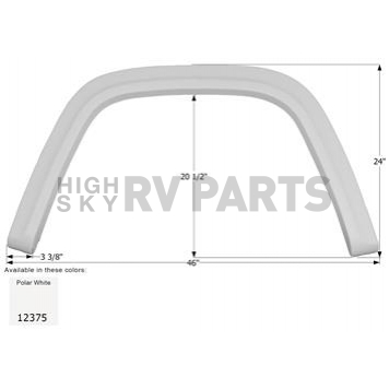 Icon Fender Skirt For Gulf Stream  Sun Voyager 46 Inch 24 Inch  White 12375