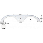 Icon Fender Skirt For Dutchmen  AeroLite 82-3/4 Inch 15-3/4 Inch  White 12678