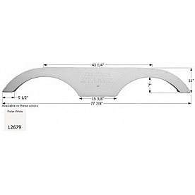 Icon Fender Skirt For Augusta RV s 77-7/8 Inch 11 Inch  White 12679