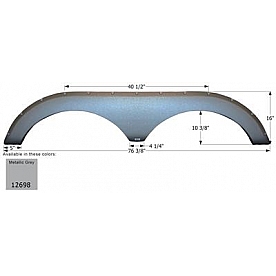 Icon Fender Skirt For Heartland  Big Country 76-3/8 Inch 16 Inch Metallic Gray 12698
