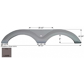 Icon Fender Skirt For Cruiser Viewfinder 68-1/2 Inch x 12-3/4 Inch Grey - 12699