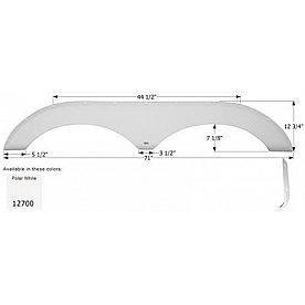 Icon Fender Skirt For Pilgrim s 71 Inch 12-3/4 Inch  White 12700
