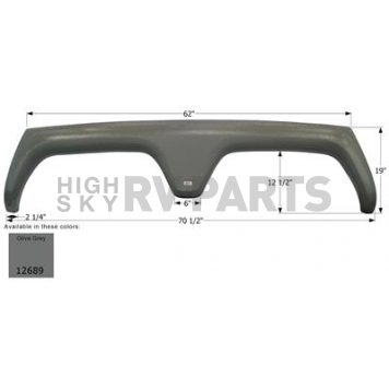 Icon Fender Skirt For Coachmen Brand Somerset 70-1/2 Inch 19 Inch Olive Gray 12689