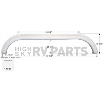 Icon Fender Skirt For Newmar  American Star 72-3/4 Inch 15-1/2 Inch  White 12739