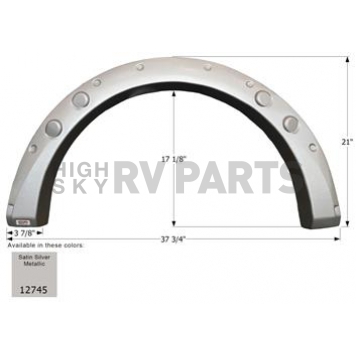 Icon Fender Skirt For Coachmen Motorhomes Including Prism 37-3/4 Inch 21 Inch Silver 12745