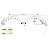 Icon Fender Skirt For Evergreen RV  Bay Hill 75-1/2 Inch 16-1/2 Inch Colonial White 12709