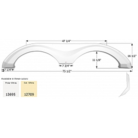 Icon Fender Skirt For Evergreen RV  Bay Hill 75-1/2 Inch 16-1/2 Inch Colonial White 12709