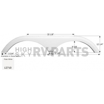 Icon Fender Skirt For Starcraft  Antiqua 68-3/4 Inch 12-1/4 Inch  White 12710